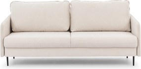 Kanapa z funkcją spania Taila - beżowa plecionka Loft 01 / czarne nogi