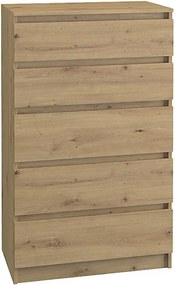 Klasyczna komoda z 5 szufladami dąb artisan C6-K90