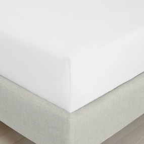 Białe prześcieradło z perkalu bawełnianego z gumką 90x190 cm Cotton Percale – Bianca