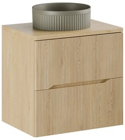 Szafka pod umywalkę NORDIC CREMONA 2S 60cm dąb cremona z umywalką nablatową BEYOND COMAD