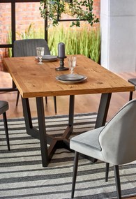 Rozkładany stół w stylu industrialnym Massive jasny dąb