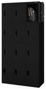 Szafka skrytkowa socjalna BHP metalowa MARCIN, 900 x 1850 x 400 mm, czarna