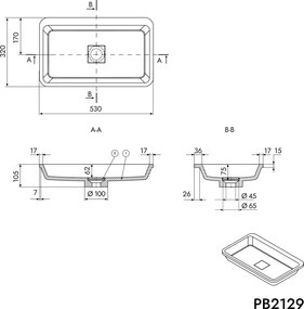 Umywalka do zabudowy PB2129
