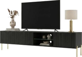 Czarna szafka RTV na złotych nóżkach 175 cm R8-E51