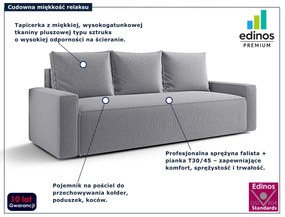 Jasnoszara sztruksowa sofa rozkładana H9-F18