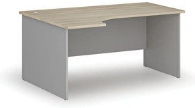 Narożne biurko PRIMO GRAY, 160x120 cm, lewe, szary/dąb naturalny