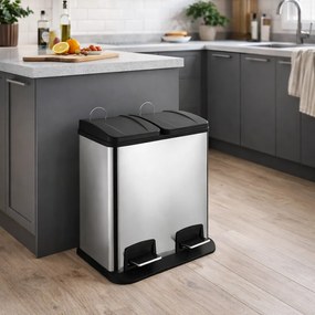 DUO kosz ze stali nierdzewnej 2 x 20 l., 40 l