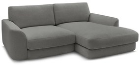 Ciemnoszary narożnik z materiału bouclé (prawostronny/z szezlongiem) Leonore – Bobochic Paris