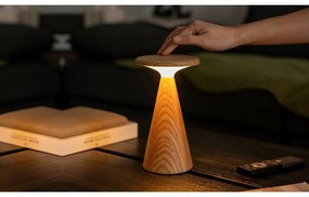 Lampa stołowa LED w naturalnym kolorze z drewnianym kloszem (wysokość 21 cm) Sylva – Gingko