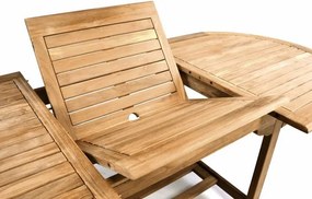 Rozkładalny stół z drewna tekowego Garth owalny 170 - 230 cm