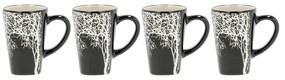 Czarne kamionkowe kubki na espresso zestaw 4 szt. 100 ml Hela – Villa Collection