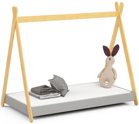 Skandynawskie łóżko tipi szare-  80x180W2-A03