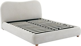 Łóżko ze skrzynią 140 x 190 cm - Tkanina - Beżowy - VANARI