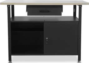 Stół warsztatowy z szafką i szufladą Eric czarny