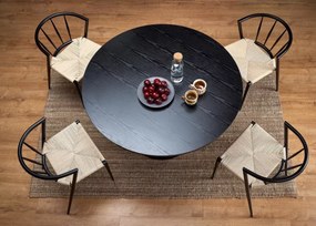 Okrągły elegancki stół Giorgia 120 cm nierozkładany w kolorze czarnym z blatem MDF i solidną podstawą