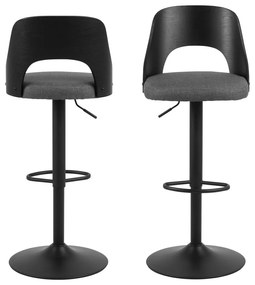 Ciemnoszare hokery z regulowaną wysokością zestaw 2 szt. (wysokość siedziska 84 cm) Lucy – Actona