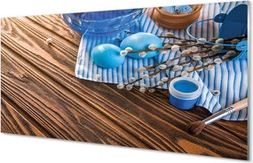 Szkło do Kuchni na Ścianę Malowane Jajka i Bazie