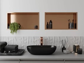 Mexen X-Wall-R półka wnękowa z kołnierzem 60 x 30 cm, miedź szczotkowana - 19C0603010