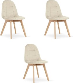 Krzesło Valora NUUC w kolorze beżowym, ergonomiczne, aksamitne, x3