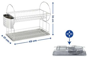 Ociekacz do naczyń, suszarka na naczynia ze stali nierdzewnej - 2 poziomy, WENKO
