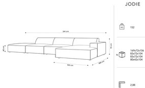 Beżowy narożnik (prawostronny) z materiału bouclé Jodie – Micadoni Home