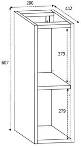 Wąska szafka łazienkowa 20 cm dąb craft złoty F1-K41