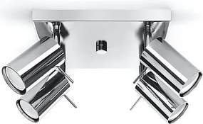 Plafony nowoczesny Briix, stal - 4 źródło światła 4000K - L.25 x H.16 cm - chrom