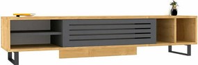Skandynawska szafka pod telewizor w stylu industrialnym – szerokość 160 cm – szafir i antracyt – płyta wiórowa pokryta melaminą