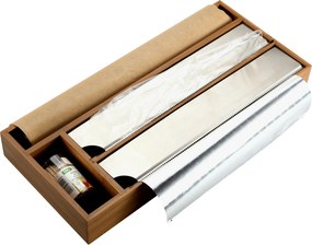 Dyspenser do folii spożywczej i papieru, bambus, 42 x 19 cm