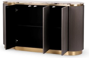 Ryflowana komoda glamour Stilig ST917, grafitowa