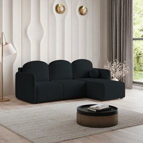Masseno Narożnik SUVINO z funkcją spania i pojemnikiem na pościel Narozniki L, Rozkładana sofa - Czarny, QUELLE 100