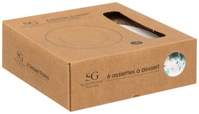 Talerze deserowe porcelanowe LILY, 6 sztuk x Ø 19 cm