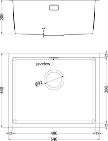 Mexen Trixo zlewozmywak stalowy 1-komorowy 540 x 440 mm, inox - 6414541000-01