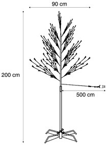 Zewnetrzna Choinka czarna 200 cm z LED IP44 - Vixen Oswietlenie zewnetrzne