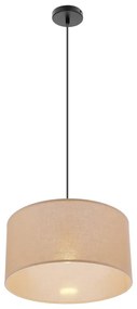 Beżowa lampa wisząca z tekstylnym kloszem ø 40 cm Shanti – Candellux Lighting