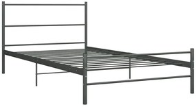 Szare metalowe łózko w stylu industrialnym 90x200 cm - Rafael