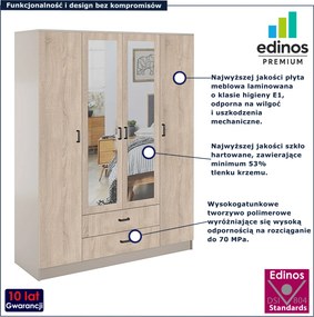Szafa czterodrzwiowa kaszmir + dąb sonoma Z2-R82