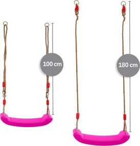 Huśtawka ogrodowa dla dzieci plastikowa ZOYA różowa