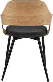 Krzesło Tapicerowane z Drewna Giętego ORBI Dąb Złoty/Czarne Nowoczesne Loft