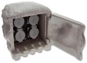 Ecolite XSTA-224G - Słup zewnętrzny 4 gniazda IP44