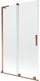 Mexen Velar L parawan nawannowy 2-skrzydłowy rozsuwany 110 x 150 cm, transparent, różowe złoto - 896-110-003-01-60