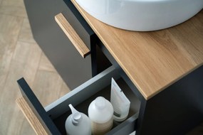 Szafka pod umywalkę L-WOOD 79 cm antracyt mat KROFAM