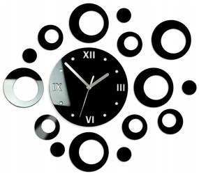 Zegar na ścianę nowoczesny naklejany ozdobne elementy cichy mechanizm loft