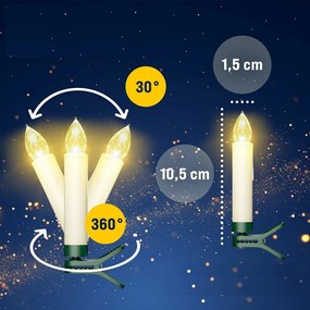 Monzana Świece na choinkę CANDLE, 20 sztuk, 10,5cm, ciepła biała