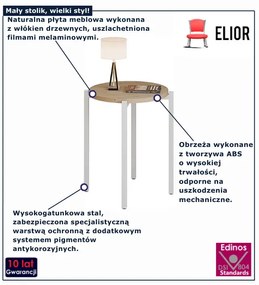 Nowoczesny okrągły stolik kawowy dąb artisan T7-R08