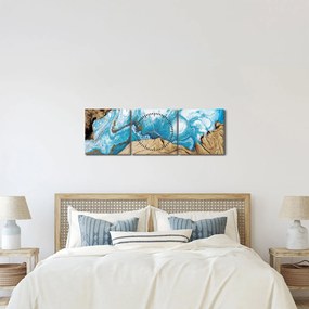 Obraz - Drewno (z zegarem) (90x30 cm)