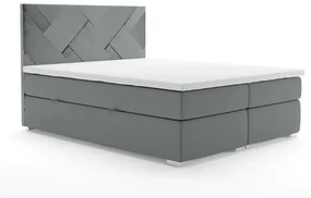 Łóżko kontynentalne FEZ 160x200 szare velvet z pojemnikiem LAVERTO