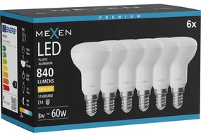 Mexen Nova 6x żarówka LED E14, R50, 8W, Ciepła - 3000K, 840 lm - L103-E14-0830-01x06