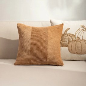 Poszewka dekoracyjna FALLERE ze sztruksowym wzorem taupe 45x45 cm HOMLA
