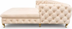 Narożnik Chesterfield Moet Light glamour luksusowy velvet 238x210 cm
